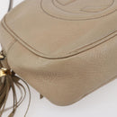 GUCCI Small Disco Interlocking Bag Leather Beige Gold 308364 Auth bs30123-14