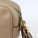 GUCCI Small Disco Interlocking Bag Leather Beige Gold 308364 Auth bs30123-10