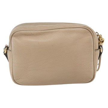 GUCCI Small Disco Interlocking Bag Leather Beige Gold 308364 Auth bs30123 - 0