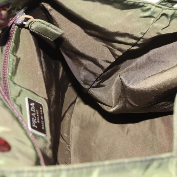 PRADA Tote Bag Nylon Khaki Auth bs30124