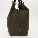 PRADA Tote Bag Nylon Khaki Auth bs30124-4