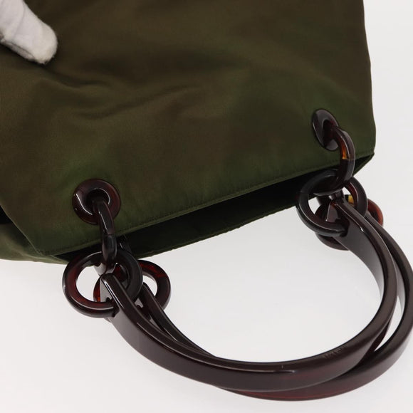 PRADA Tote Bag Nylon Khaki Auth bs30124