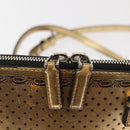 GUCCI GUCCY Print GUCCIxSEGA Bag Leather Gold Silver 511189 Auth bs30126-10