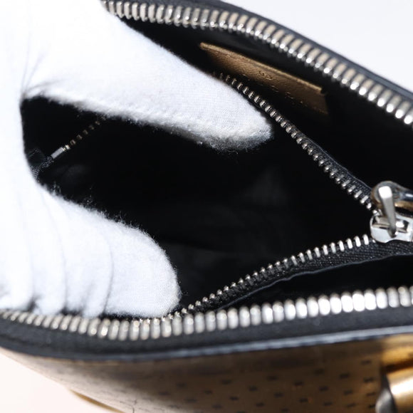 GUCCI GUCCY Print GUCCIxSEGA Bag Leather Gold Silver 511189 Auth bs30126