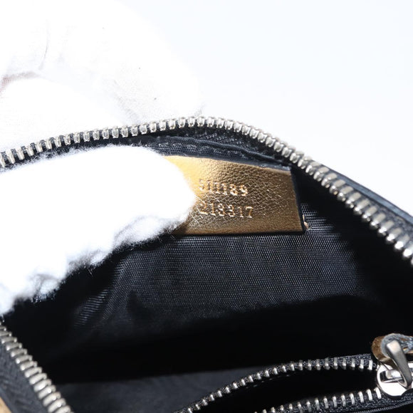 GUCCI GUCCY Print GUCCIxSEGA Bag Leather Gold Silver 511189 Auth bs30126
