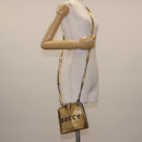 GUCCI GUCCY Print GUCCIxSEGA Bag Leather Gold Silver 511189 Auth bs30126-21