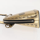 GUCCI GUCCY Print GUCCIxSEGA Bag Leather Gold Silver 511189 Auth bs30126-4