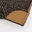 PRADA Hand Bag Tweed Beige Silver Auth bs30129-15