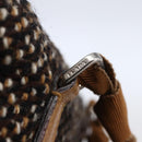 PRADA Hand Bag Tweed Beige Silver Auth bs30129-9