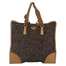 PRADA Hand Bag Tweed Beige Silver Auth bs30129-13