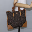 PRADA Hand Bag Tweed Beige Silver Auth bs30129-23