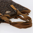 PRADA Hand Bag Tweed Beige Silver Auth bs30129-7