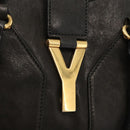 SAINT LAURENT Cavas chic Hand Bag Leather Black Gold 279079 Auth bs30132-17