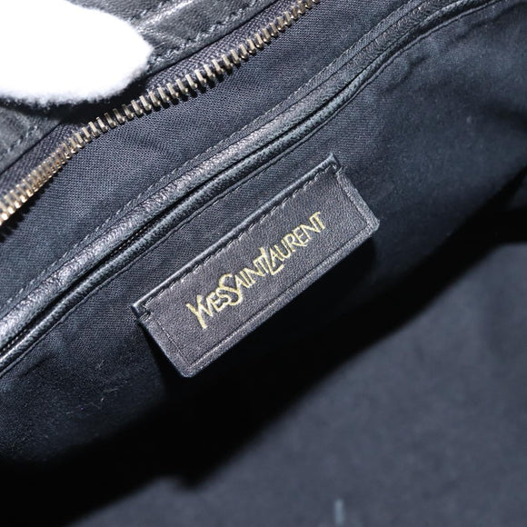 SAINT LAURENT Cavas chic Hand Bag Leather Black Gold 279079 Auth bs30132