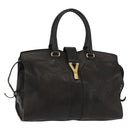 SAINT LAURENT Cavas chic Hand Bag Leather Black Gold 279079 Auth bs30132-1