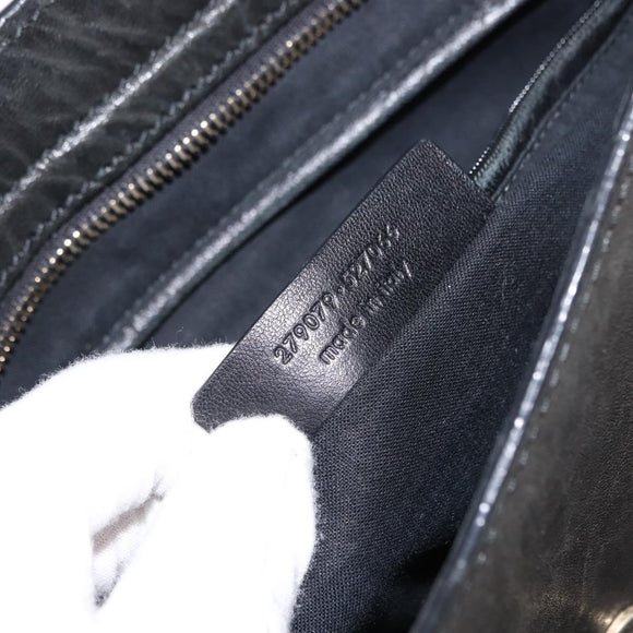 SAINT LAURENT Cavas chic Hand Bag Leather Black Gold 279079 Auth bs30132