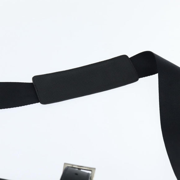 PRADA Business Bag Nylon Black Silver Auth bs30135