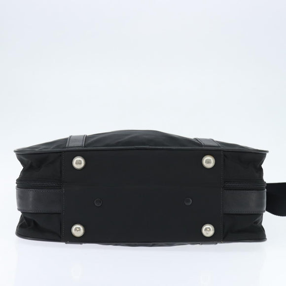 PRADA Business Bag Nylon Black Silver Auth bs30135