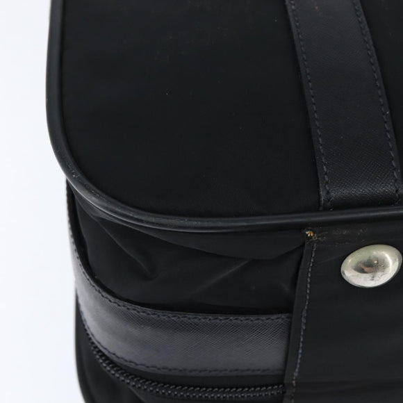 PRADA Business Bag Nylon Black Silver Auth bs30135