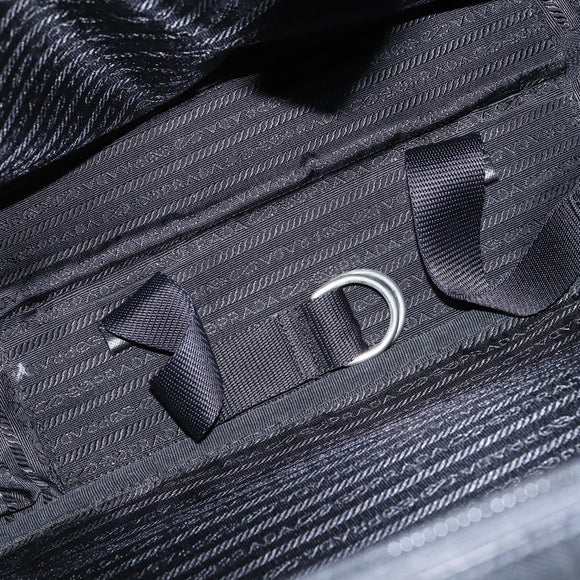 PRADA Business Bag Nylon Black Silver Auth bs30135