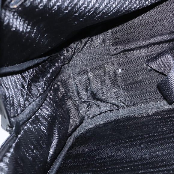 PRADA Business Bag Nylon Black Silver Auth bs30135