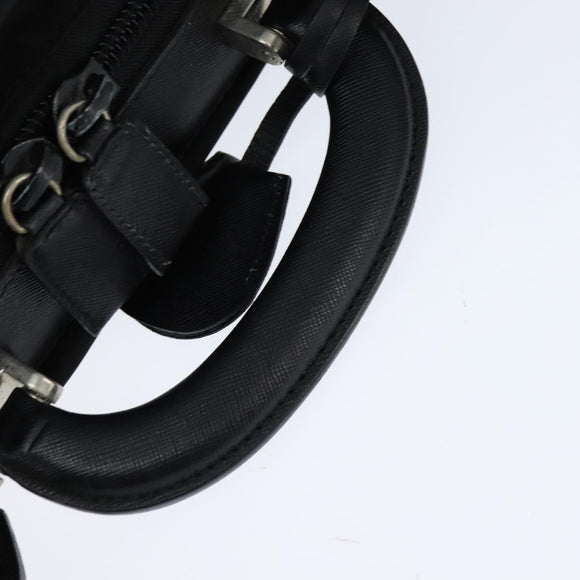PRADA Business Bag Nylon Black Silver Auth bs30135