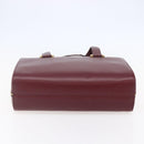 CARTIER Must Line Tote Bag Leather Bordeaux Gold Auth bs30136-5