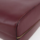 CARTIER Must Line Tote Bag Leather Bordeaux Gold Auth bs30136-10