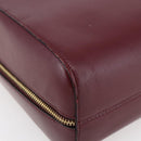 CARTIER Must Line Tote Bag Leather Bordeaux Gold Auth bs30136-14