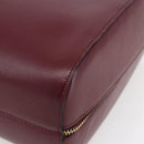 CARTIER Must Line Tote Bag Leather Bordeaux Gold Auth bs30136-15