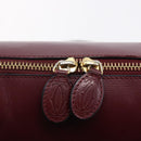 CARTIER Must Line Tote Bag Leather Bordeaux Gold Auth bs30136-17