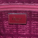 CARTIER Must Line Tote Bag Leather Bordeaux Gold Auth bs30136-18
