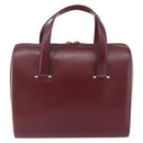 CARTIER Must Line Tote Bag Leather Bordeaux Gold Auth bs30136-13