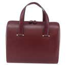 CARTIER Must Line Tote Bag Leather Bordeaux Gold Auth bs30136-2