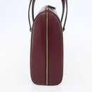 CARTIER Must Line Tote Bag Leather Bordeaux Gold Auth bs30136-4