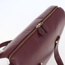 CARTIER Must Line Tote Bag Leather Bordeaux Gold Auth bs30136-6