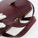 CARTIER Must Line Tote Bag Leather Bordeaux Gold Auth bs30136-7