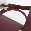 CARTIER Must Line Tote Bag Leather Bordeaux Gold Auth bs30136-9