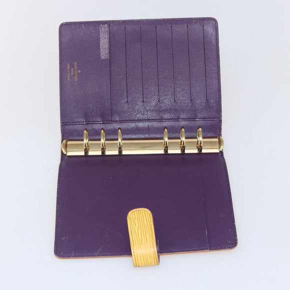 LOUIS VUITTON Epi Agenda MM Day Planner Cover Yellow R20049 LV Auth bs30137
