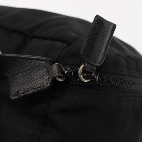PRADA Vanity Bag Nylon Black Silver Auth bs30138
