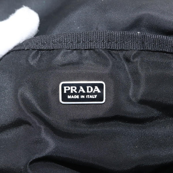 PRADA Vanity Bag Nylon Black Silver Auth bs30138