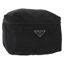 PRADA Vanity Bag Nylon Black Silver Auth bs30138-1