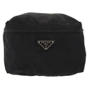PRADA Vanity Bag Nylon Black Silver Auth bs30138-13