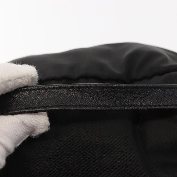 PRADA Vanity Bag Nylon Black Silver Auth bs30138