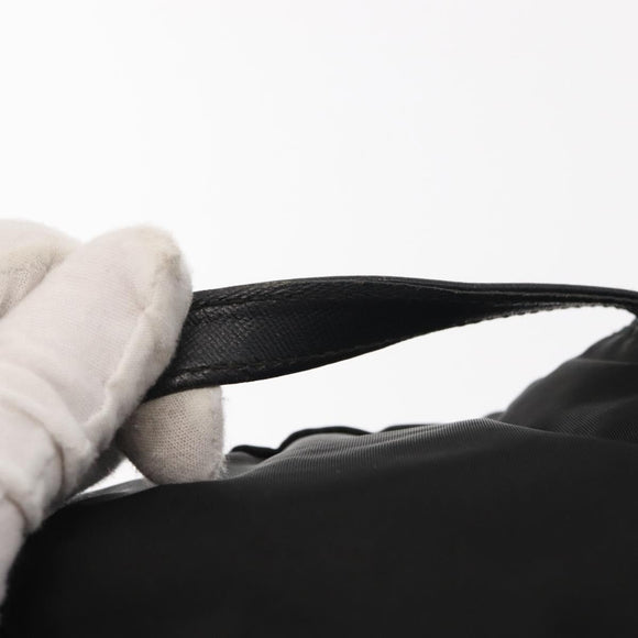 PRADA Vanity Bag Nylon Black Silver Auth bs30138
