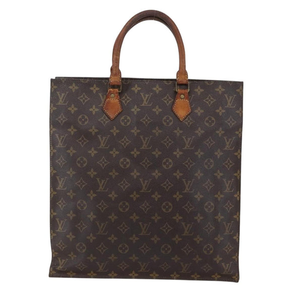 LOUIS VUITTON Monogram Sac Plat Hand Bag M51140 LV Auth bs30140
