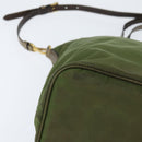PRADA Tote Bag Nylon Khaki Gold Auth bs30152-10