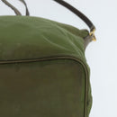 PRADA Tote Bag Nylon Khaki Gold Auth bs30152-15