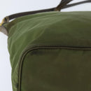PRADA Tote Bag Nylon Khaki Gold Auth bs30152-16