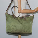 PRADA Tote Bag Nylon Khaki Gold Auth bs30152-23